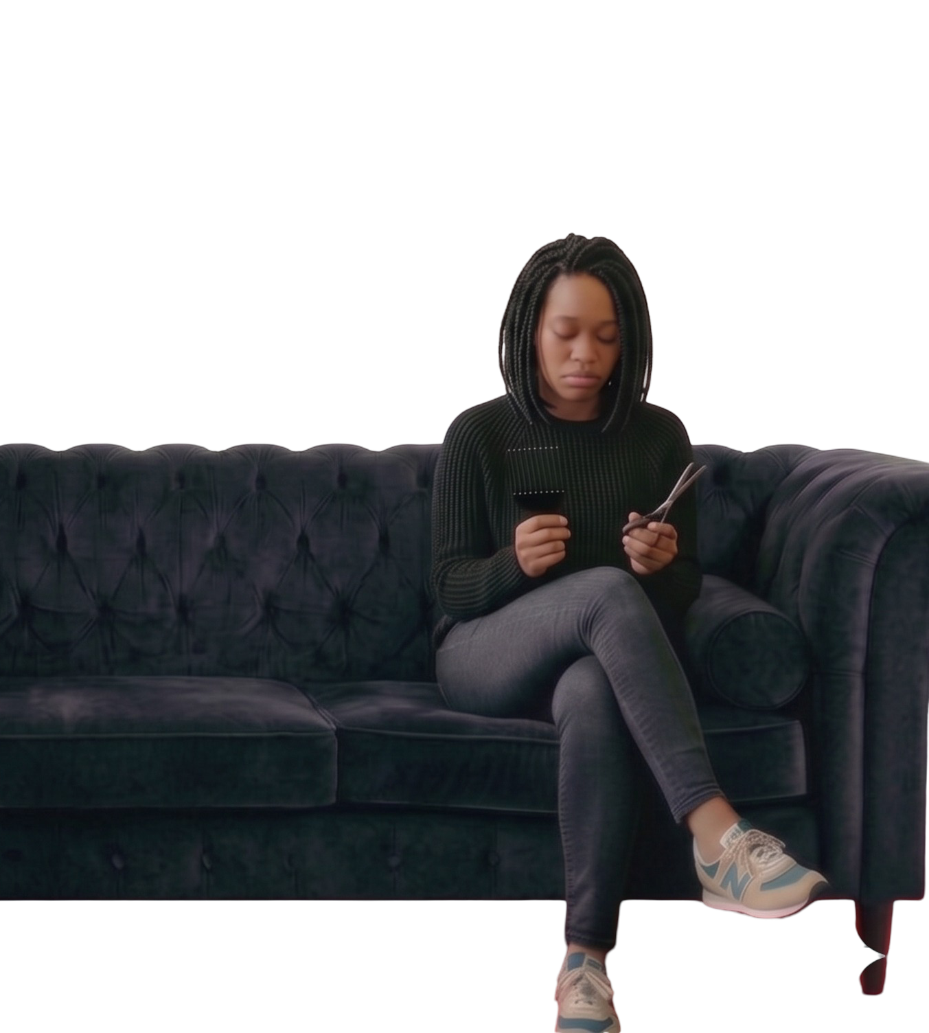 Woman on sofa
